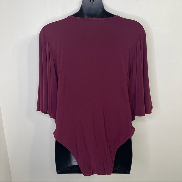 PLT Plus Plunge Wrap Front Bodysuit in Size 20 - Picture 4 of 5